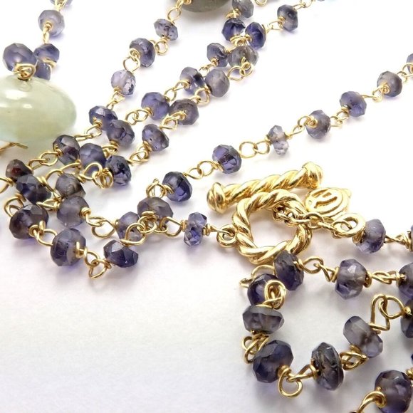 David Yurman Quatrefoil 18k Yellow Gold 46" Long Chain Bead Toggle Necklace - Picture 7 of 12